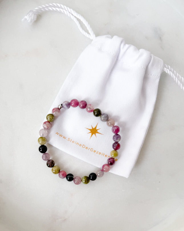 Turmalin Polychrom Perlenarmband (6mm)