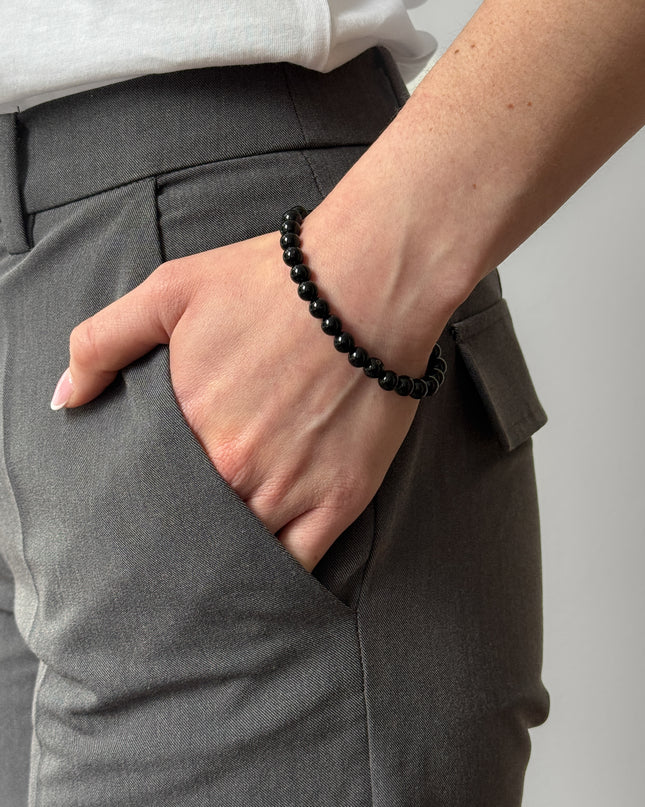 Turmalin Schörl - Perlenarmband (4-8mm Perlen)