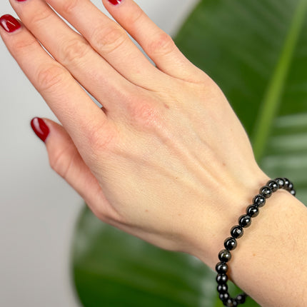 Turmalin Schörl Perlenarmband (4-6mm Perlen)