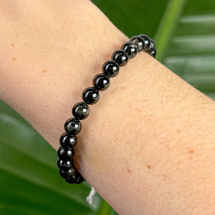 Turmalin Schörl Perlenarmband (4-6mm Perlen)