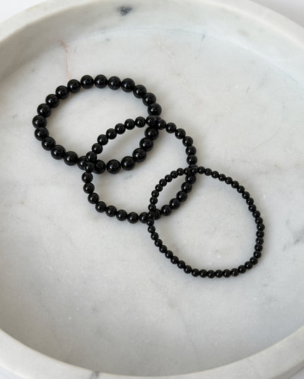 Turmalin Schörl Perlenarmband (4-8mm Perlen)