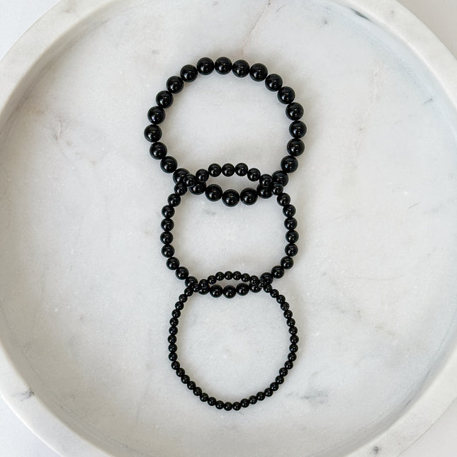 Turmalin Schörl Perlenarmband (4-6mm Perlen)