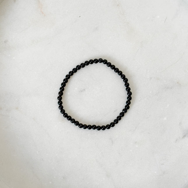 Turmalin Schörl Perlenarmband (4-8mm Perlen)