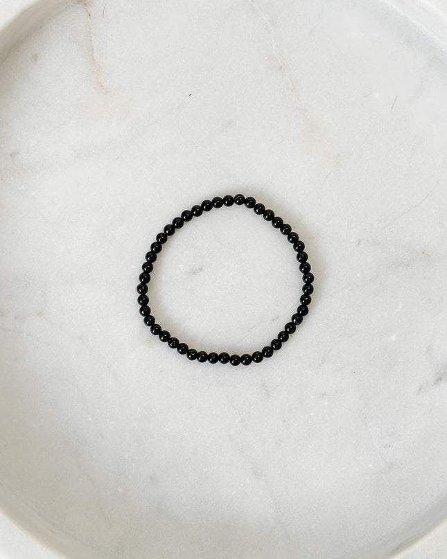 Turmalin Schörl Perlenarmband (4-8mm Perlen)