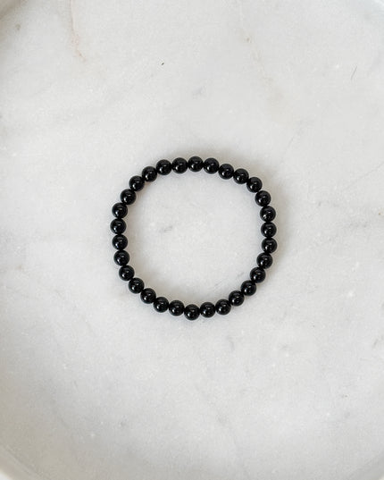 Turmalin Schörl Perlenarmband (4-8mm Perlen)