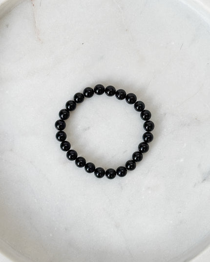 Turmalin Schörl Perlenarmband (4-8mm Perlen)