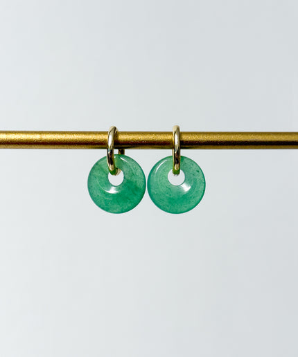Aventurin Donut Ohrringe – mit Hoop in Silber oder Gold