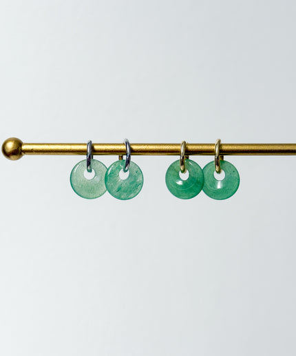 Aventurin Donut Ohrringe – mit Hoop in Silber oder Gold