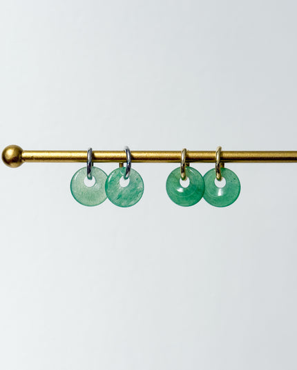 Aventurin Donut Ohrringe – mit Hoop in Silber oder Gold