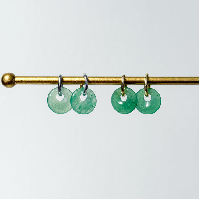 Aventurin Donut Ohrringe – mit Hoop in Silber oder Gold