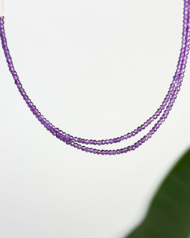 Amethyst facettiert Perlenhalskette