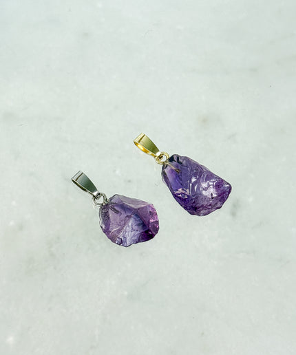 Amethyst Rohstein Kettenanhänger
