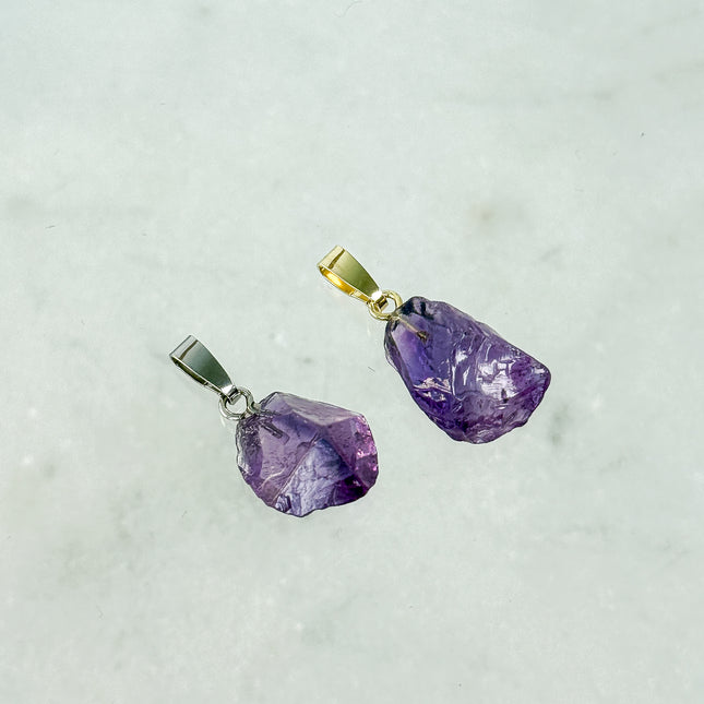 Amethyst Rohstein Kettenanhänger