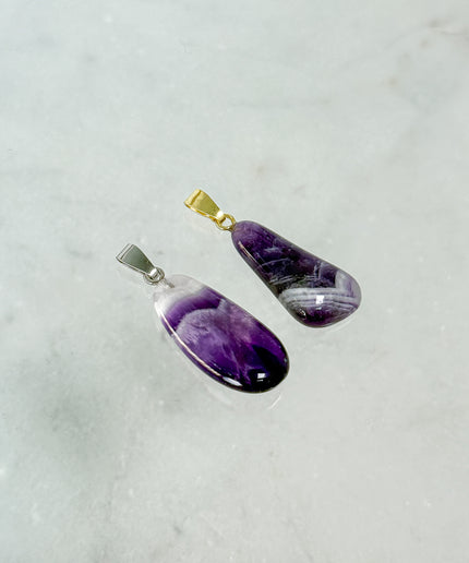 Amethyst Chevron Kettenanhänger