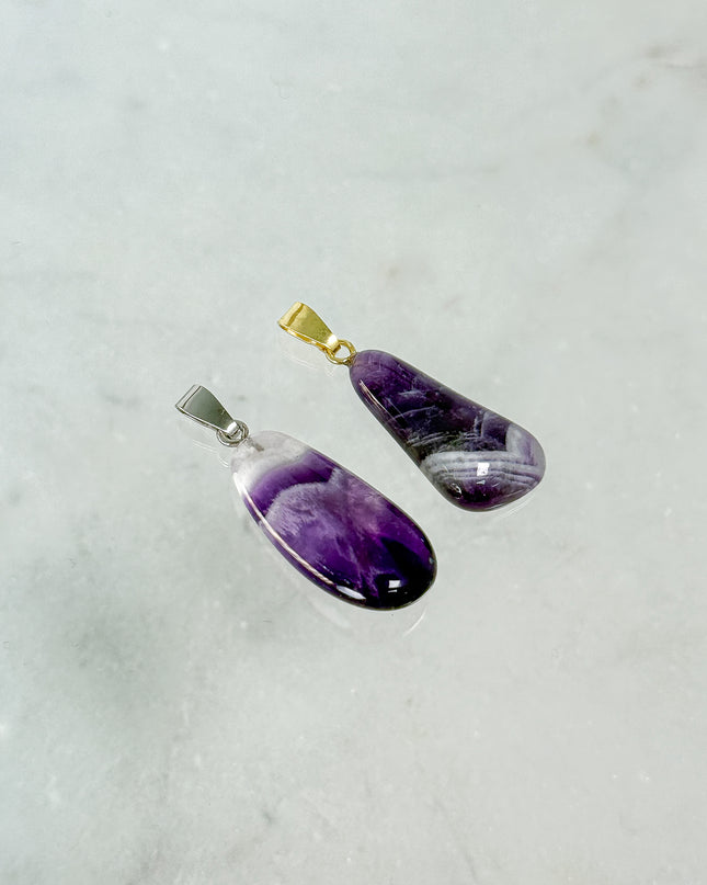 Amethyst Chevron Kettenanhänger