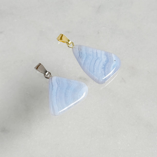 Blue Lace Agate (Blauer Chalcedon) Kettenanhänger