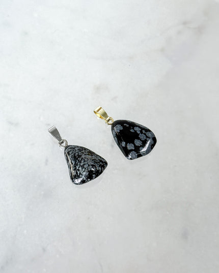 Schneeflocken-Obsidian Kettenanhänger