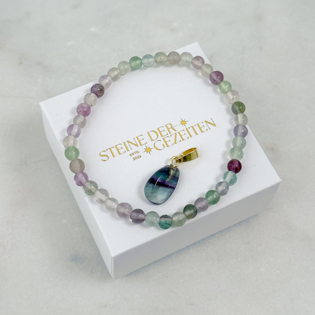 Fluorit Schmuck-Set - Armband & Anhänger