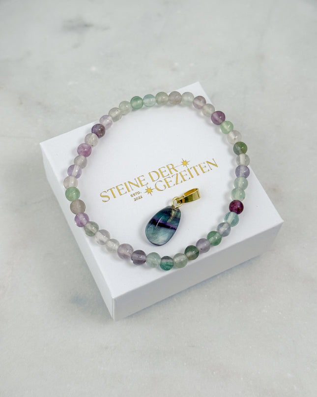 Fluorit Schmuck-Set - Armband & Anhänger