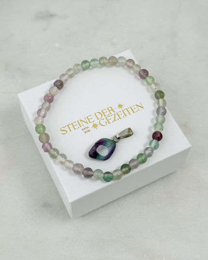 Fluorit Schmuck-Set - Armband & Anhänger
