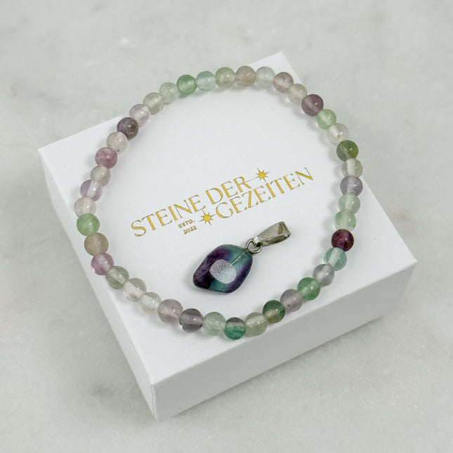 Fluorit Schmuck-Set - Armband & Anhänger