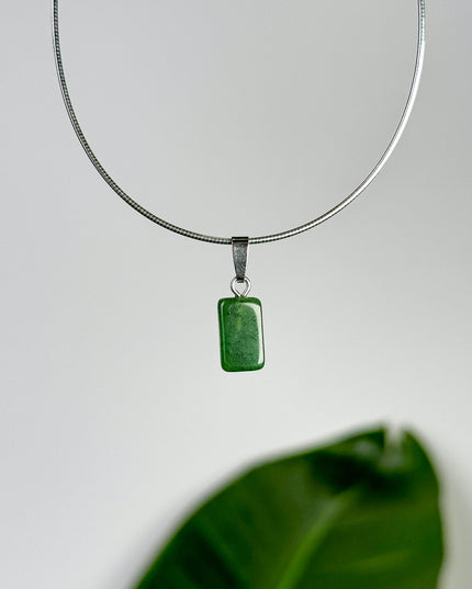Jade (Jade-Nephrit) Anhänger - 925 Silber