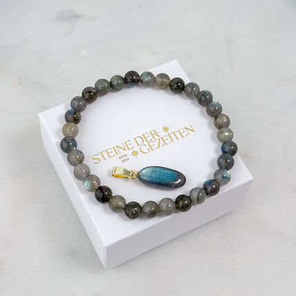 Labradorit Schmuck-Set - Armband & Anhänger