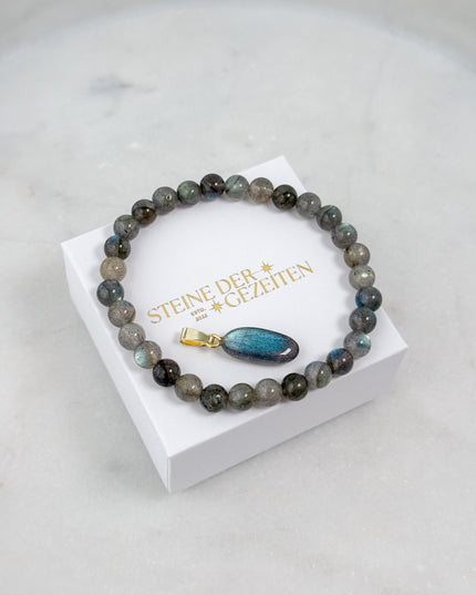 Labradorit Schmuck-Set - Armband & Anhänger