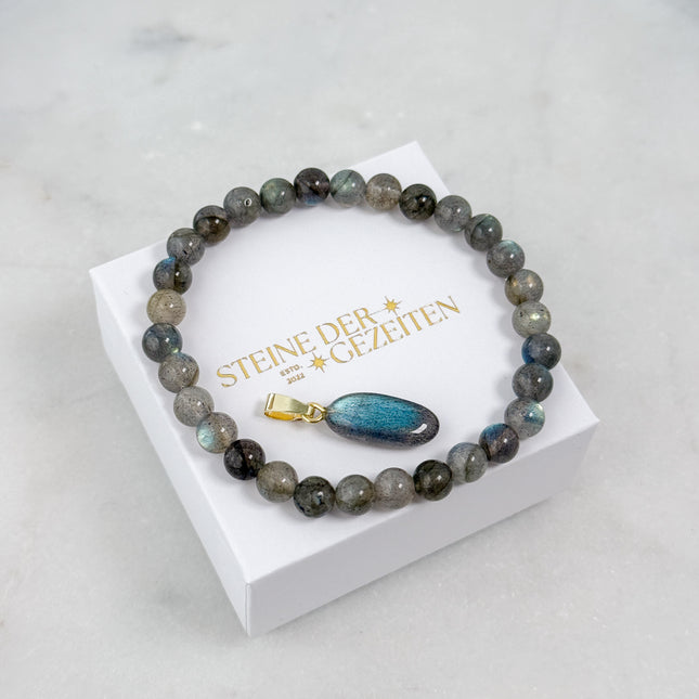 Labradorit Schmuck-Set - Armband & Anhänger