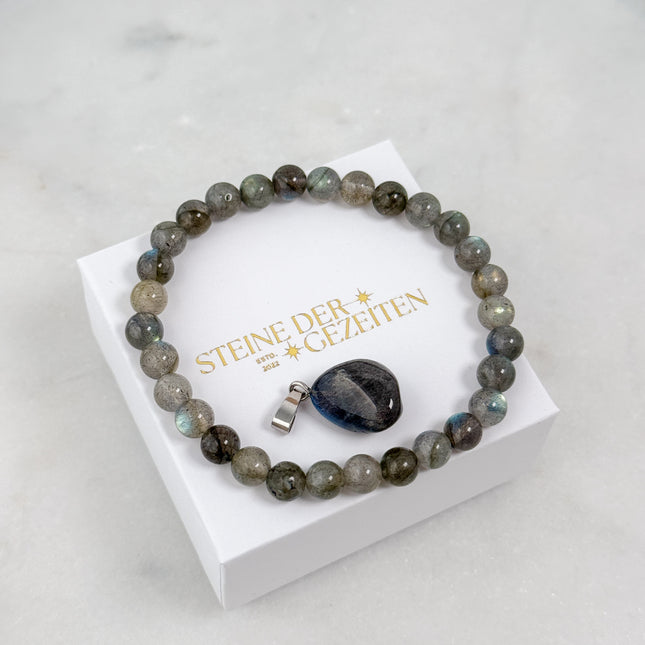 Labradorit Schmuck-Set - Armband & Anhänger