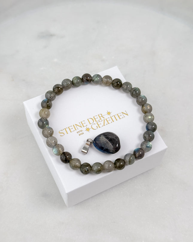 Labradorit Schmuck-Set - Armband & Anhänger