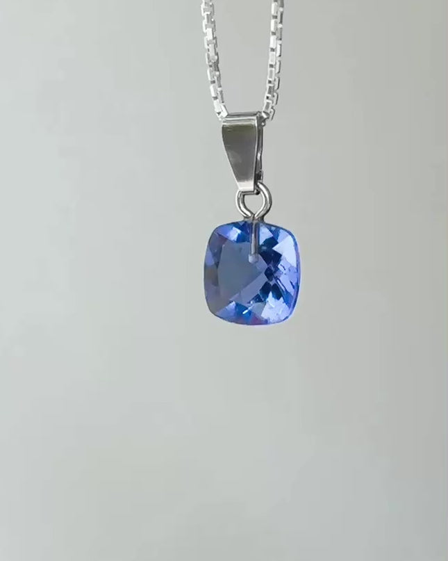 FairyTale Fluorit Anhänger - Quadrat in Silber
