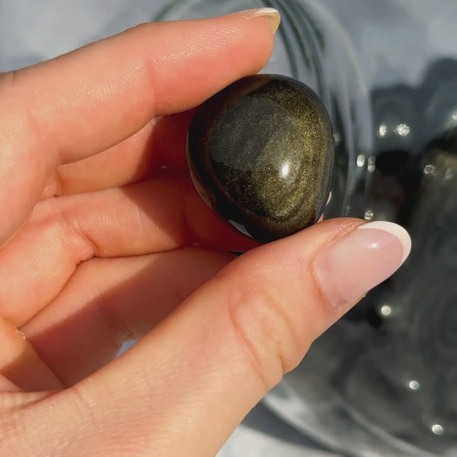 Obsidian (Goldobsidian) Trommelstein