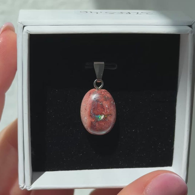 Opal (Feueropal) Cabochon Kettenanhänger EINZELSTÜCK - II