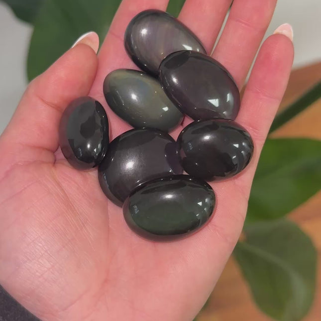 Obsidian (Regenbogenobsidian) Trommelstein