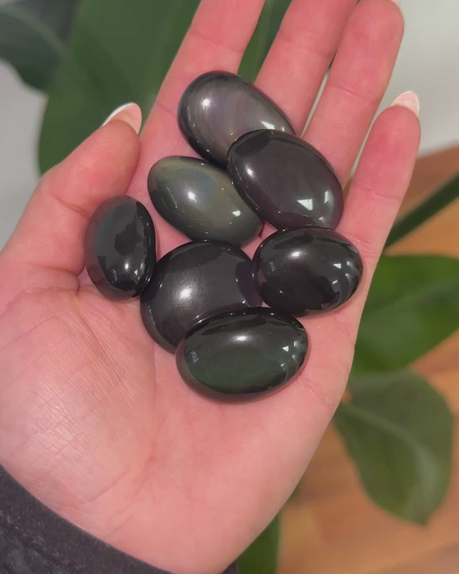 Obsidian (Regenbogenobsidian) Trommelstein