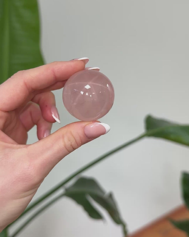 Rosenquarz Kugeln mit Stern