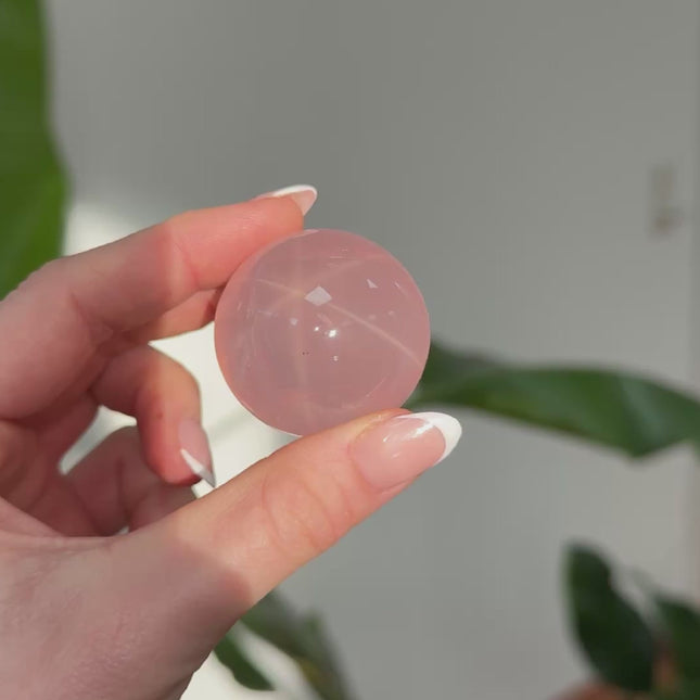 Rosenquarz Kugeln mit Stern