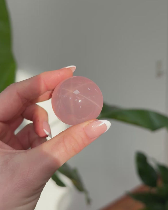 Rosenquarz Kugeln mit Stern