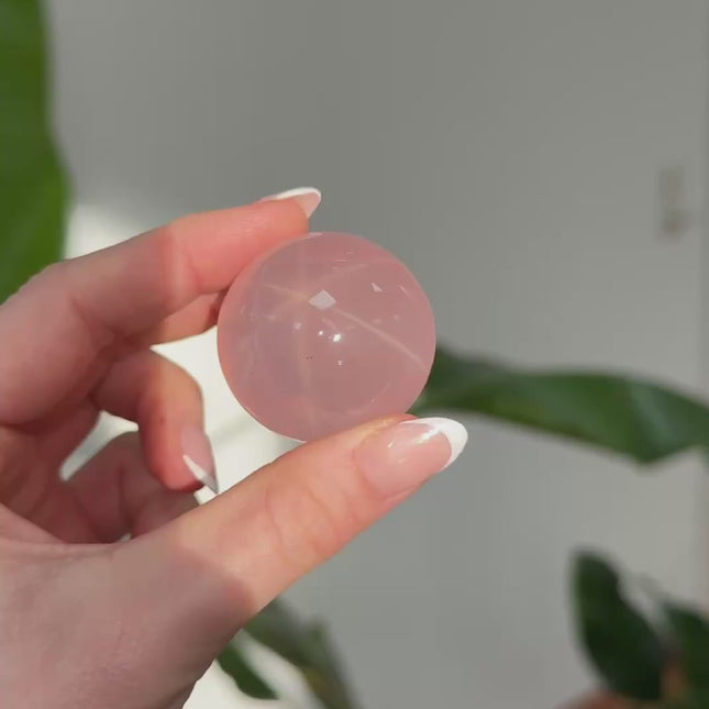 Rosenquarz Kugeln mit Stern