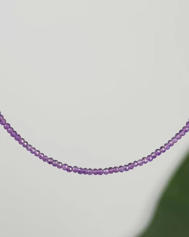 Amethyst facettiert Perlenhalskette