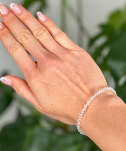 Bergkristall facettiert Perlenarmband - verstellbar