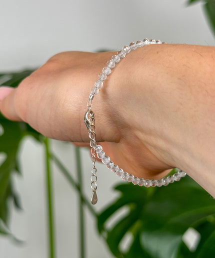 Bergkristall facettiert Perlenarmband - verstellbar