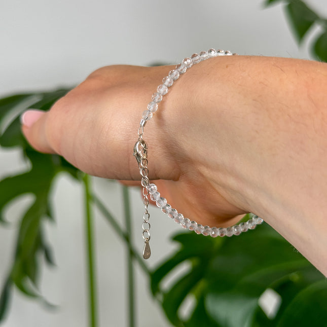 Bergkristall facettiert Perlenarmband - verstellbar