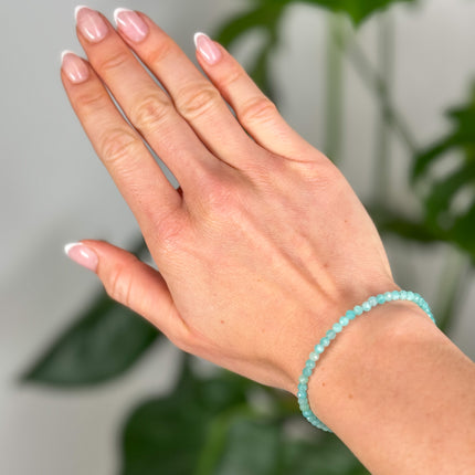 Amazonit facettiert Perlenarmband - verstellbar