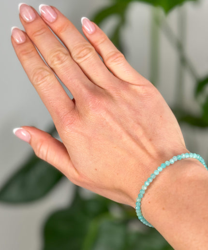 Amazonit facettiert Perlenarmband - verstellbar