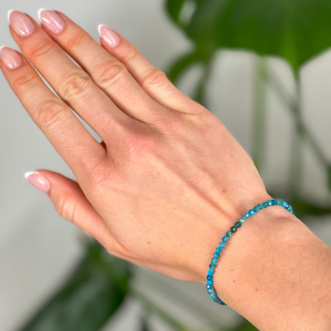 Apatit facettiert Perlenarmband - verstellbar