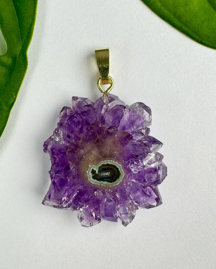 Amethyst Blume - vergoldet - Nr. 1