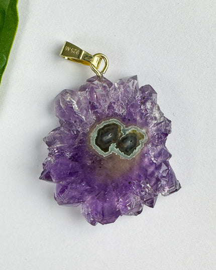 Amethyst Blume - vergoldet - Nr. 1