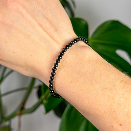 Turmalin Schörl Perlenarmband (4-6mm Perlen)